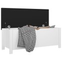 VidaXL Skrzynia z poduszką, biała z połyskiem, 105x40x45 cm