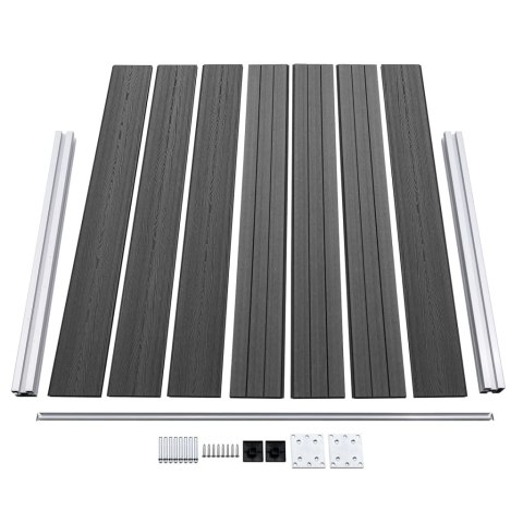 ZESTAW PANELI OGRODZENIOWYCH Z WPC 872X146CM CZARNY