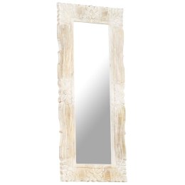 VidaXL Lustro z białą ramą z litego drewna mango, 110 x 50 cm