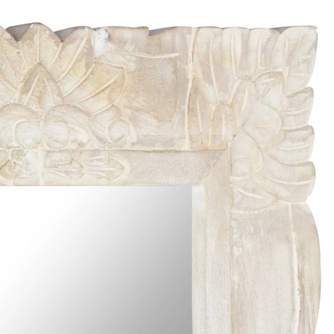 VidaXL Lustro z białą ramą z litego drewna mango, 110 x 50 cm