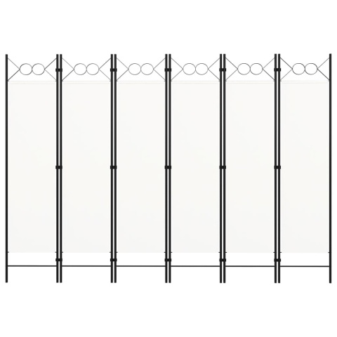 PARAWAN POKOJOWY 6-PANELOWY BIAŁY 240X180CM