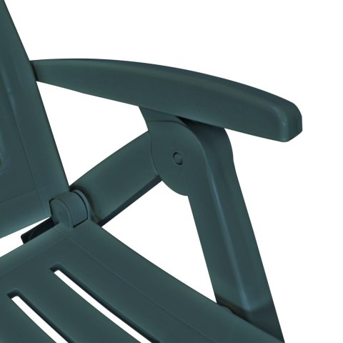 VidaXL Leżak z podnóżkiem, plastikowy, zielony