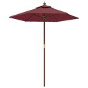 VidaXL Parasol ogrodowy na drewnianym słupku, bordo, 196x231 cm