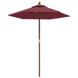 VidaXL Parasol ogrodowy na drewnianym słupku, bordo, 196x231 cm