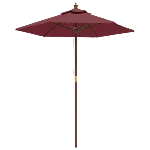 VidaXL Parasol ogrodowy na drewnianym słupku, bordo, 196x231 cm