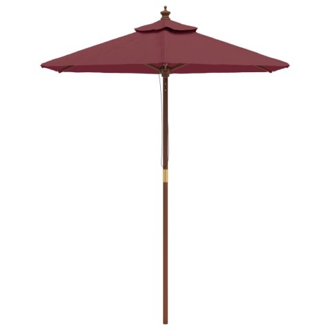 VidaXL Parasol ogrodowy na drewnianym słupku, bordo, 196x231 cm