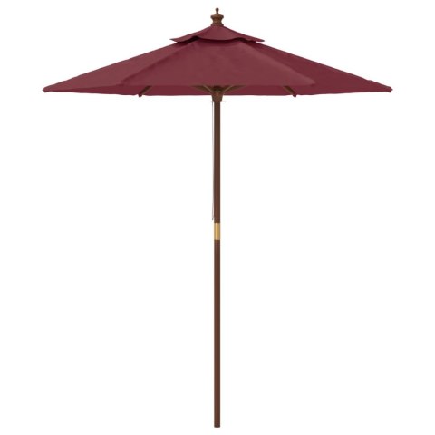 VidaXL Parasol ogrodowy na drewnianym słupku, bordo, 196x231 cm