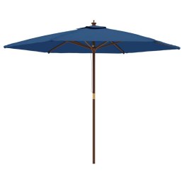 VidaXL Parasol ogrodowy na drewnianym słupku, lazurowy, 299x240 cm