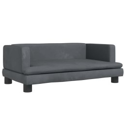 VidaXL Legowisko dla psa, ciemnoszare, 80x45x30 cm, aksamit