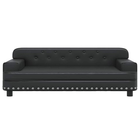 VidaXL Legowisko dla psa, czarne, 90x53x30 cm, sztuczna skóra