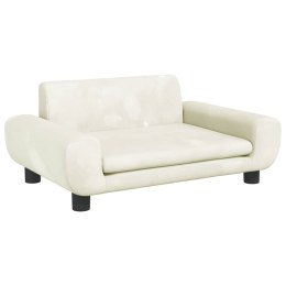 VidaXL Legowisko dla psa, kremowe, 70x45x33 cm, aksamitne