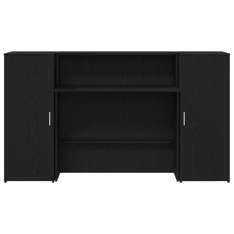 VidaXL Biurko recepcyjne dąb czarny 180x50x103,5 cm Drewno konstrukcyjne