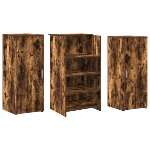 VidaXL Biurko recepcyjne dąb wędzony 135x50x103,5 cm Drewno klejone