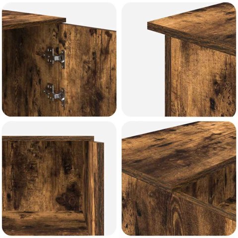 VidaXL Biurko recepcyjne dąb wędzony 135x50x103,5 cm Drewno klejone