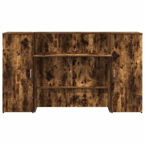 VidaXL Biurko recepcyjne dąb wędzony 180x50x103,5 cm Drewno klejone