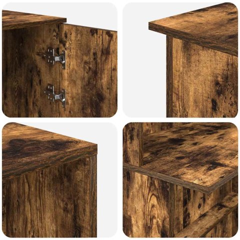 VidaXL Biurko recepcyjne dąb wędzony 180x50x103,5 cm Drewno klejone