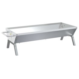 VidaXL Podstawa grillowa, srebrna, 118x42x30,5 cm, stal nierdzewna
