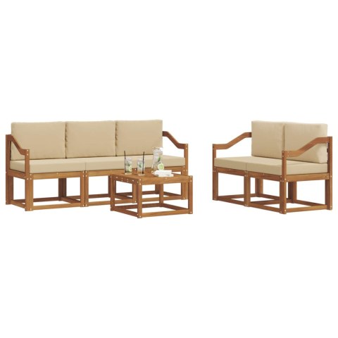 VidaXL Zestaw sof na zewnątrz z poduszką 6 pcs Naturalny i Beżowy
