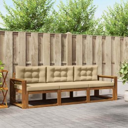 VidaXL Zestaw sof na zewnątrz z poduszką 3 pcs Naturalny i Beżowy
