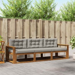 VidaXL Zestaw sof na zewnątrz z poduszką 3 pcs Naturalny i Jasny Szary