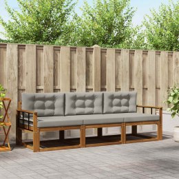 VidaXL Zestaw sof na zewnątrz z poduszką 3 pcs Naturalny i Jasny Szary
