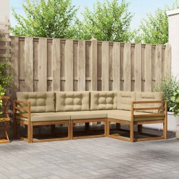 VidaXL Zestaw sof na zewnątrz z poduszką 4 pcs Naturalny i Beżowy