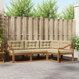 VidaXL Zestaw sof na zewnątrz z poduszką 4 pcs Naturalny i Beżowy