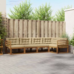 VidaXL Zestaw sof na zewnątrz z poduszką 5 pcs Naturalny i Beżowy