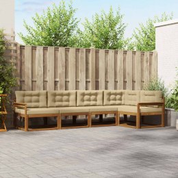VidaXL Zestaw sof na zewnątrz z poduszką 5 pcs Naturalny i Beżowy