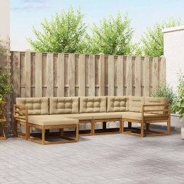 VidaXL Zestaw sof na zewnątrz z poduszką 6 pcs Naturalny i Beżowy