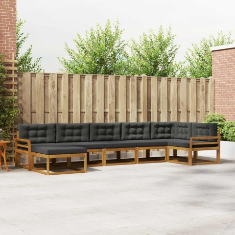 VidaXL Zestaw sof na zewnątrz z poduszką 7 pcs Naturalny i Antracytowy
