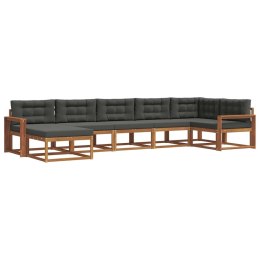 VidaXL Zestaw sof na zewnątrz z poduszką 7 pcs Naturalny i Antracytowy