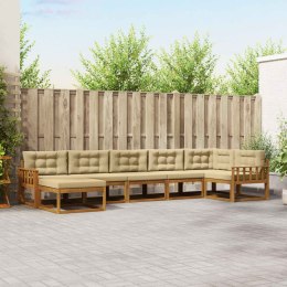 VidaXL Zestaw sof na zewnątrz z poduszką 7 pcs Naturalny i Beżowy
