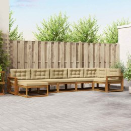 VidaXL Zestaw sof na zewnątrz z poduszką 7 pcs Naturalny i Beżowy