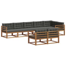 VidaXL Zestaw sof na zewnątrz z poduszką 8 pcs Naturalny i Antracytowy