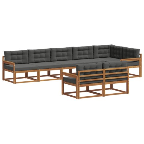 VidaXL Zestaw sof na zewnątrz z poduszką 8 pcs Naturalny i Antracytowy