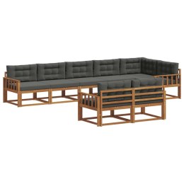 VidaXL Zestaw sof na zewnątrz z poduszką 8 pcs Naturalny i Antracytowy