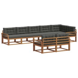 VidaXL Zestaw sof na zewnątrz z poduszką 8 pcs Naturalny i Antracytowy