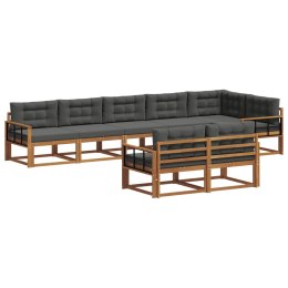 VidaXL Zestaw sof na zewnątrz z poduszką 8 pcs Naturalny i Antracytowy