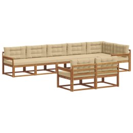 VidaXL Zestaw sof na zewnątrz z poduszką 8 pcs Naturalny i Beżowy