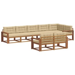 VidaXL Zestaw sof na zewnątrz z poduszką 8 pcs Naturalny i Beżowy