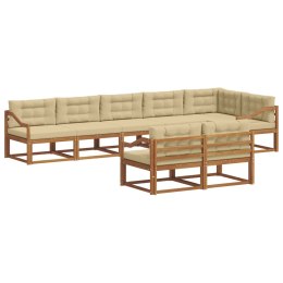 VidaXL Zestaw sof na zewnątrz z poduszką 8 pcs Naturalny i Beżowy
