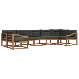 VidaXL Zestaw sof na zewnątrz z poduszką 7 pcs Naturalny i Antracytowy
