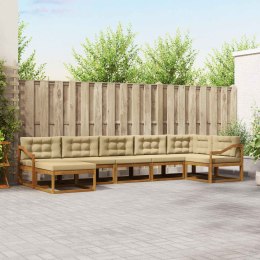 VidaXL Zestaw sof na zewnątrz z poduszką 7 pcs Naturalny i Beżowy