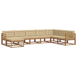 VidaXL Zestaw sof na zewnątrz z poduszką 8 pcs Naturalny i Beżowy