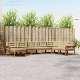 VidaXL Zestaw sof na zewnątrz z poduszką 8 pcs Naturalny i Beżowy