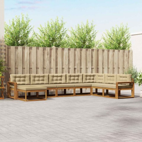 VidaXL Zestaw sof na zewnątrz z poduszką 8 pcs Naturalny i Beżowy