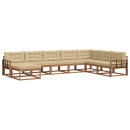 VidaXL Zestaw sof na zewnątrz z poduszką 8 pcs Naturalny i Beżowy