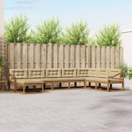 VidaXL Zestaw sof na zewnątrz z poduszką 8 pcs Naturalny i Beżowy