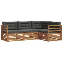 VidaXL Zestaw sof na zewnątrz z poduszką 4 pcs Naturalny i Antracytowy